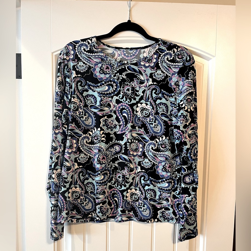 Women's Lands' End Rash Guard Swim Shirt. Size Large.